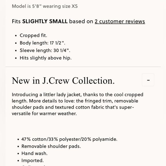 NWT J CREW Collection cropped lady jacket in textured cotton - Picture 9 of 9